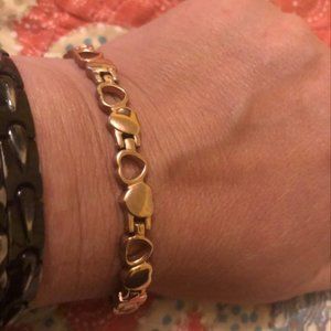 Rose Gold HEARTS Negative Ion Healing Bracelet